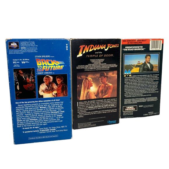 VHS Bundle- Mad Max, Indiana Jones, & Back to the Future - Picture 3 of 7